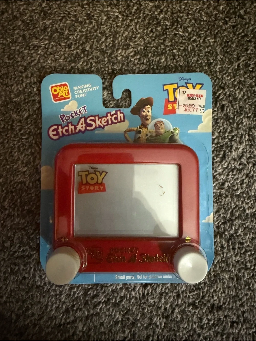 Disney Toy Story Pocket Etch A Sketch - Red Frame with White Knobs